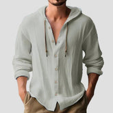 Mens Hooded Linen Shirt for Casual Wear