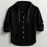 Mens Hooded Linen Shirt for Casual Wear