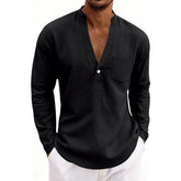 Mens Linen Long Sleeve Shirt for Casual Wear