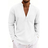 Mens Linen Long Sleeve Shirt for Casual Wear
